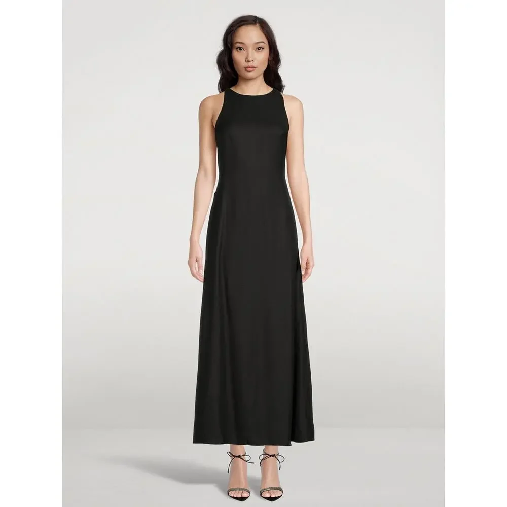 NWT BONDI Born Ophelia Maxi Dress Size Large Black Open Back Aline - Picture 2 of 12